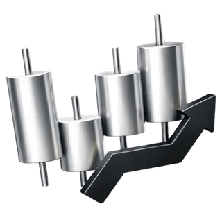 3D-icoon van een candlestick-handelsgrafiek op de over-ons-pagina van Waardevonk